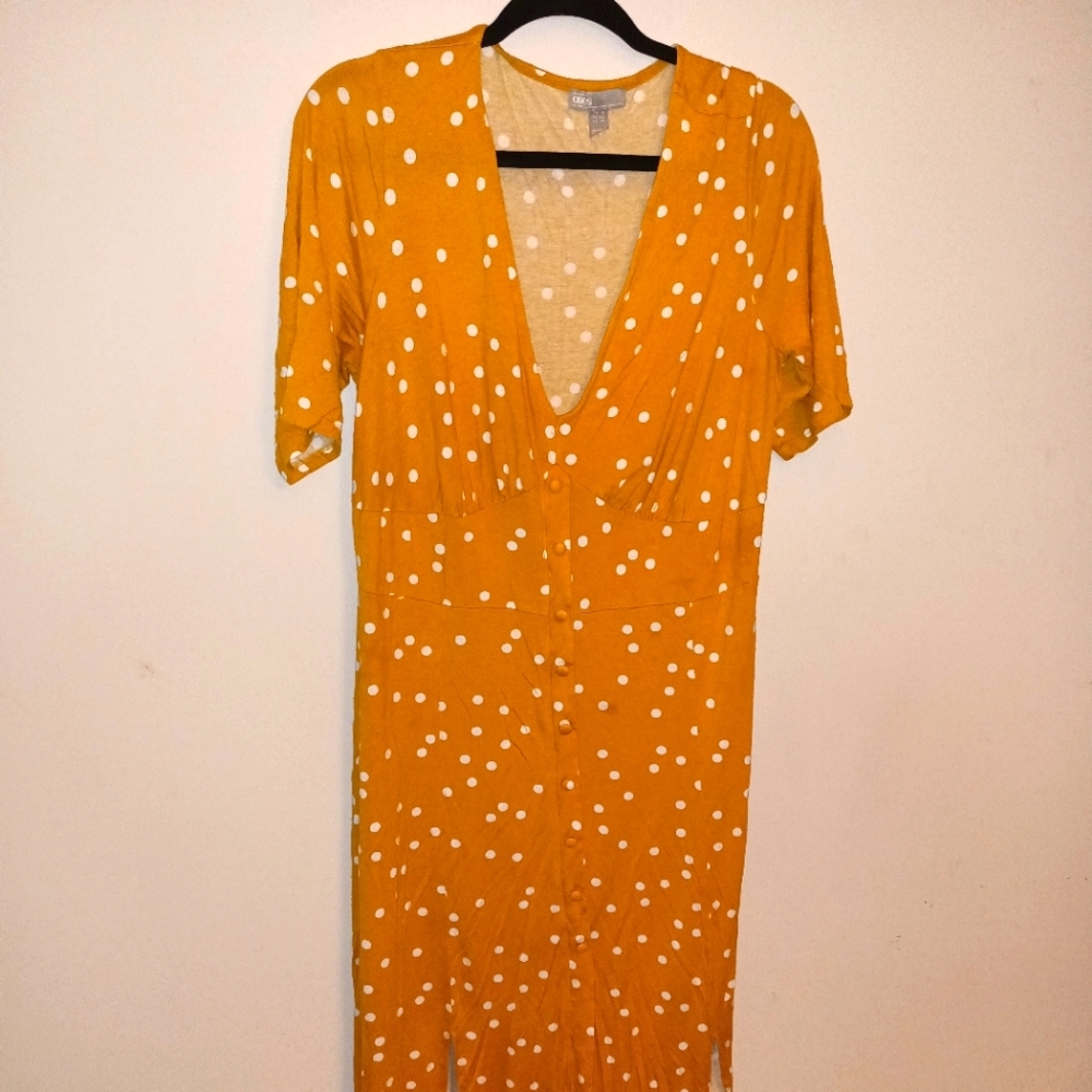 Vintage inspired yellow polka dot dress